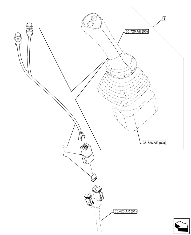 Схема запчастей Case 590SN - (88.100.35[115]) - DIA KIT, DUAL AUX PILOT EHOE, SERVICE (88) - ACCESSORIES