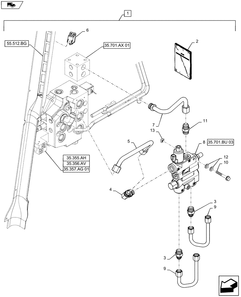 Схема запчастей Case SR130 - (88.035.06) - DIA KIT, BUCKET SELF LEVEL (88) - ACCESSORIES