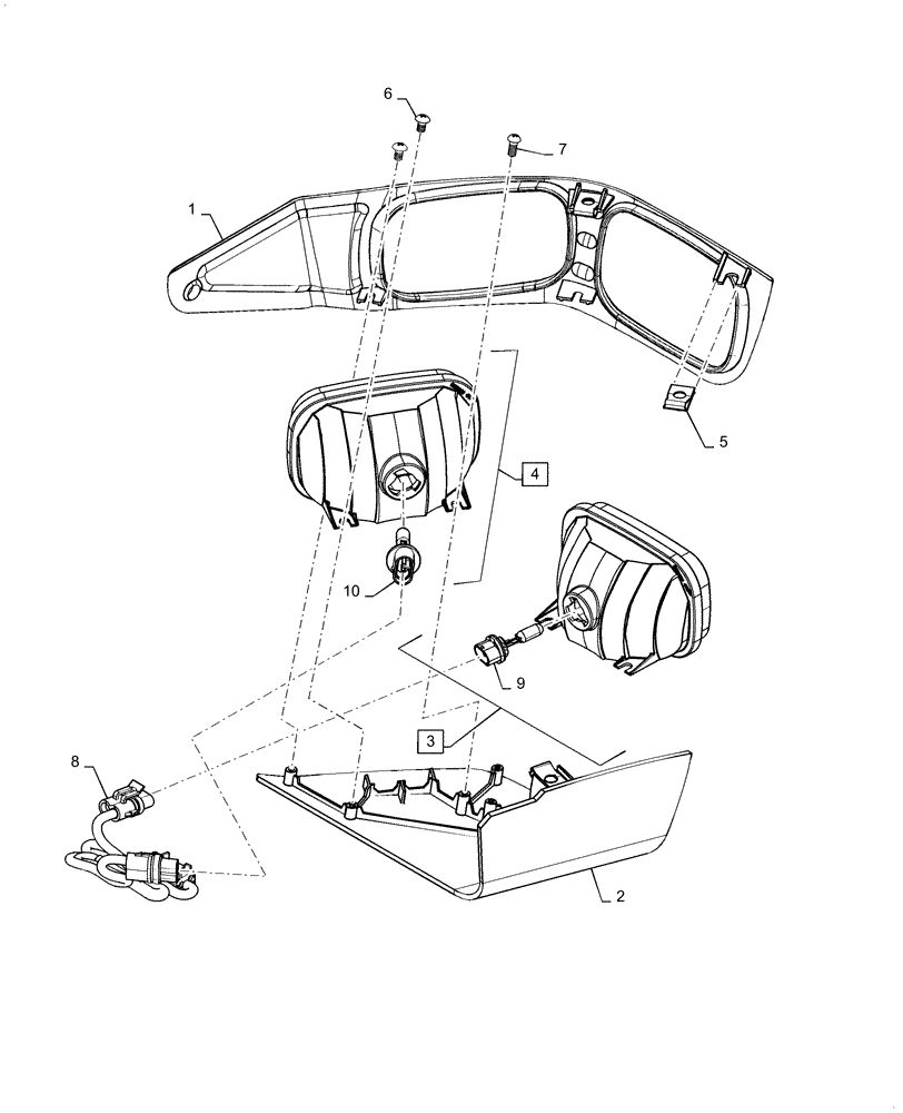 Схема запчастей Case SV250 - (55.404.AL[02]) - LH, FRONT LIGHT, 55 DEGREE (55) - ELECTRICAL SYSTEMS