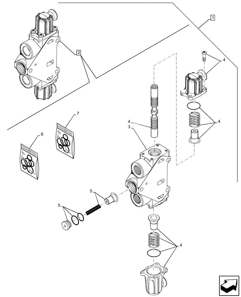 Схема запчастей Case 580SN WT - (88.100.35[101]) - DIA KIT, DIPPER OSCILLATION (88) - ACCESSORIES