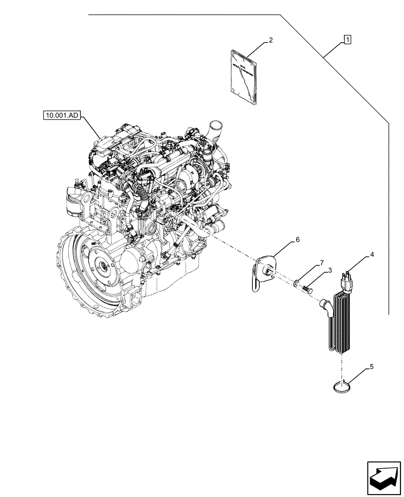 Схема запчастей Case 580SN - (88.100.55[35]) - DIA KIT, BLOCK HEATER (88) - ACCESSORIES