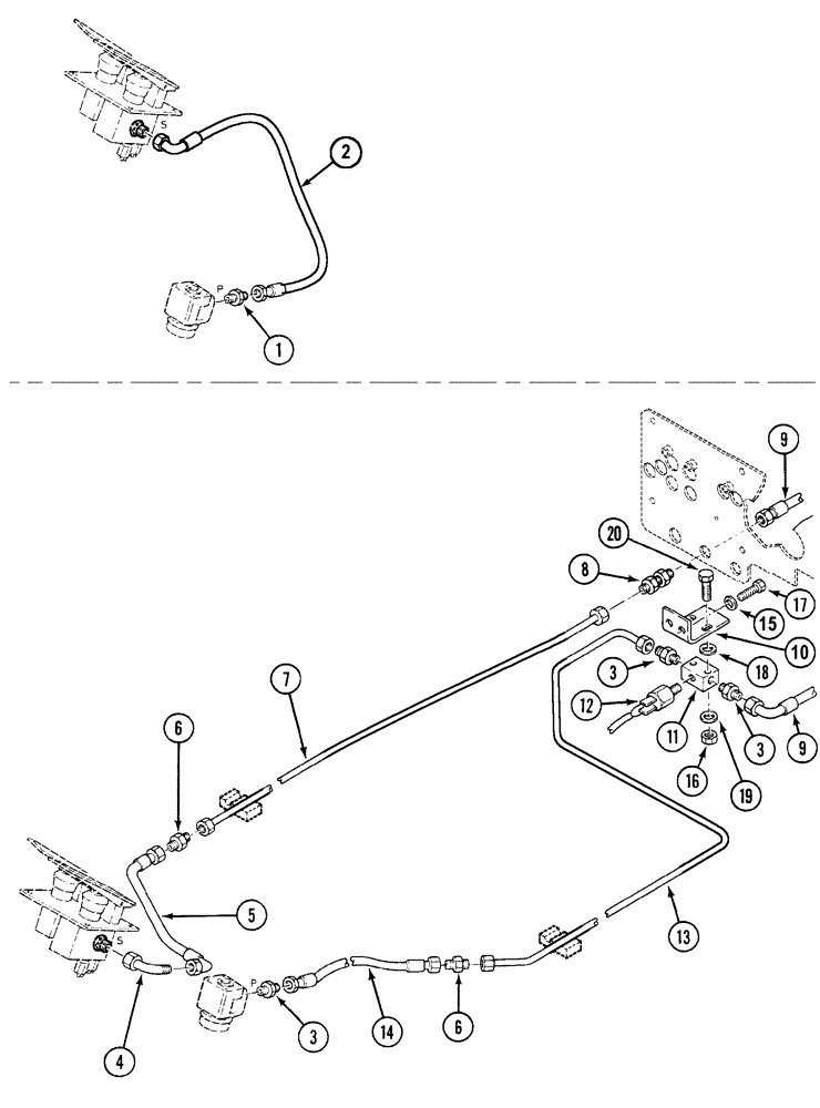 Схема запчастей Case 788 - (08D-16) - HYDRAULIC CIRCUIT STEERING BRAKE 788P / 788PSU (07) - HYDRAULIC SYSTEM