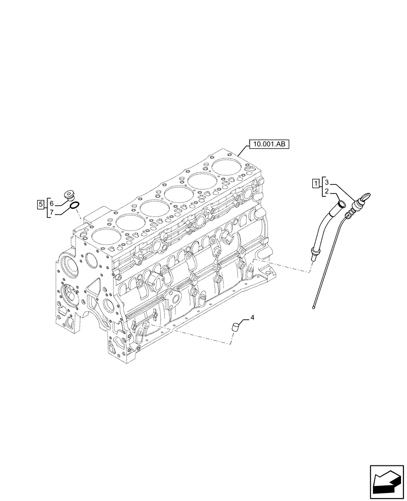 Схема запчастей Case F4HFE613E B005 - (10.304.AS) - DIPSTICK (10) - ENGINE