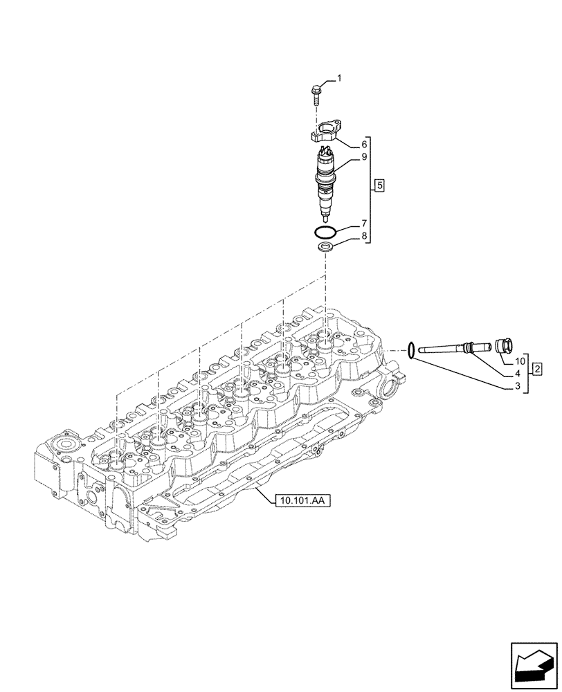 Схема запчастей Case F4HFE613D B007 - (10.218.AF) - FUEL INJECTOR (10) - ENGINE