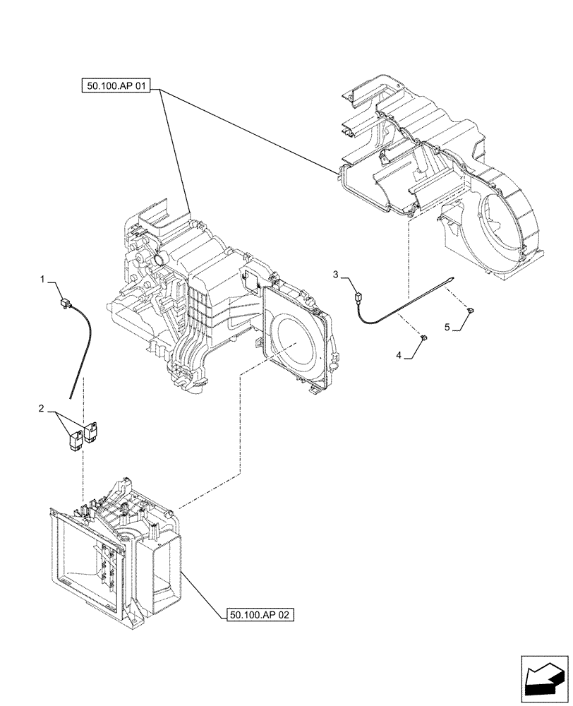 Схема запчастей Case CX490D RTC - (55.050.AT) - AIR CONDITIONING, TEMPERATURE SENDER (55) - ELECTRICAL SYSTEMS