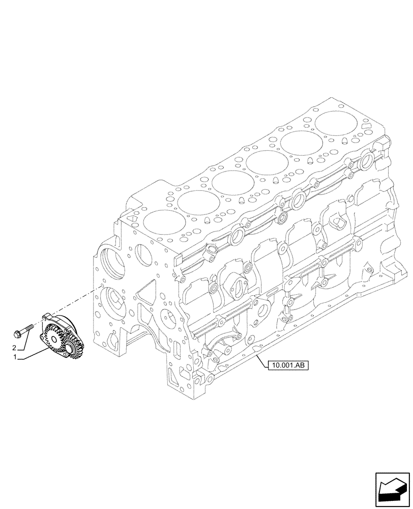 Схема запчастей Case F4HFE613E B005 - (10.304.AC) - ENGINE OIL PUMP (10) - ENGINE