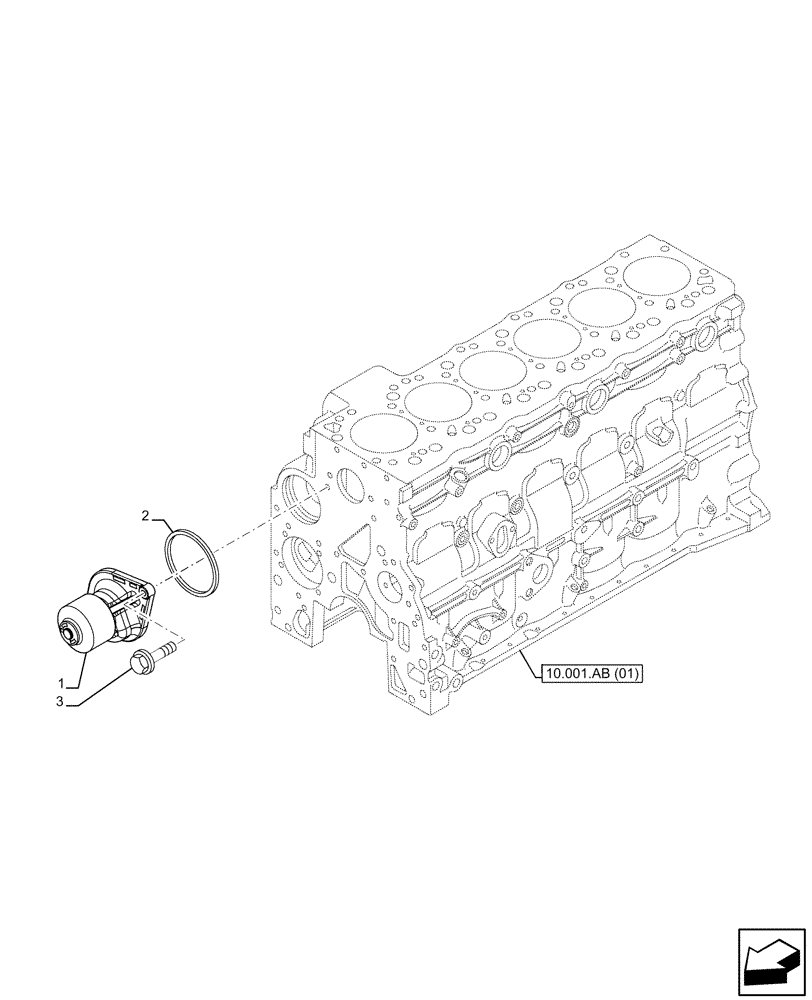 Схема запчастей Case F4HFE613E B005 - (10.400.BB) - WATER PUMP (10) - ENGINE