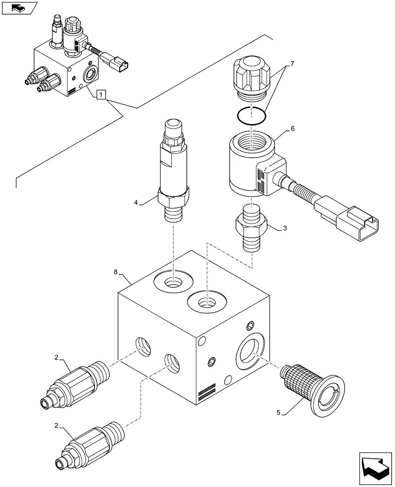 Схема запчастей Case 590SN - (35.726.20[02]) - VAR - X20233X - VALVE - HEAVY LIFT (PILOT CONTROL) (35) - HYDRAULIC SYSTEMS