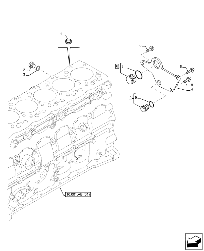 Схема запчастей Case F4HFE613E B005 - (10.304.AP) - ENGINE, BREATHER (10) - ENGINE