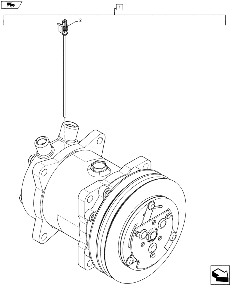 Схема запчастей Case SR175 - (50.200.AA) - AIR CONDITIONING COMPRESSOR (50) - CAB CLIMATE CONTROL