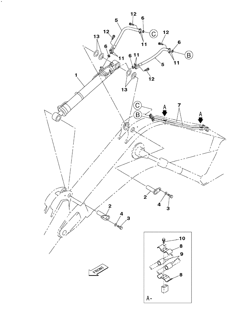 Схема запчастей Case CX700B - (08-100) - ARM, CYLINDER, LINE (08) - HYDRAULICS
