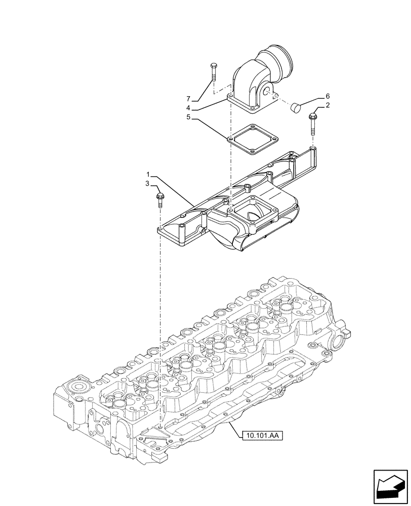 Схема запчастей Case F4HFE613D B007 - (10.254.AM) - AIR INTAKE, MANIFOLD (10) - ENGINE