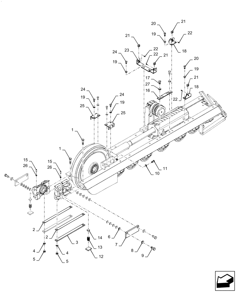 Схема запчастей Case 850M WT/LGP - (48.138.AB[04]) - LH TRACK ASSY, LH (48) - TRACKS & TRACK SUSPENSION