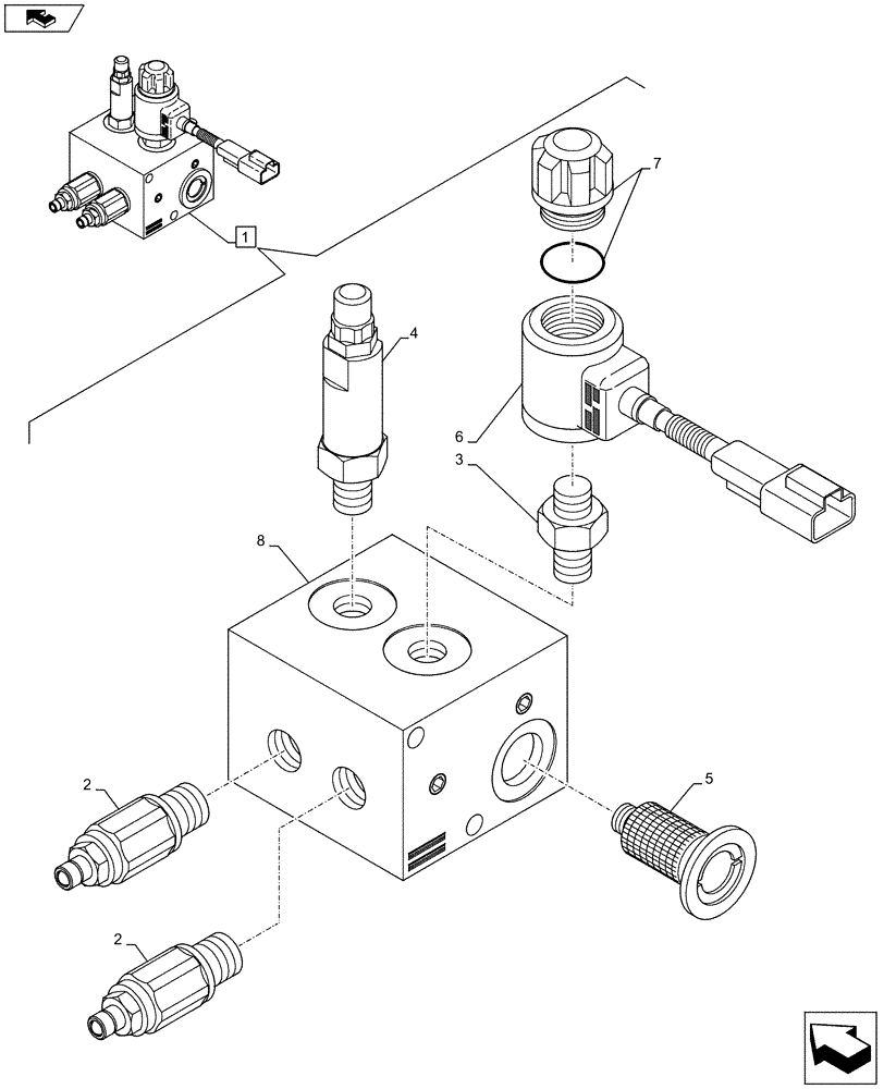 Схема запчастей Case 590SN - (35.726.20[02]) - VAR - X20233X - VALVE - HEAVY LIFT (PILOT CONTROL) (35) - HYDRAULIC SYSTEMS