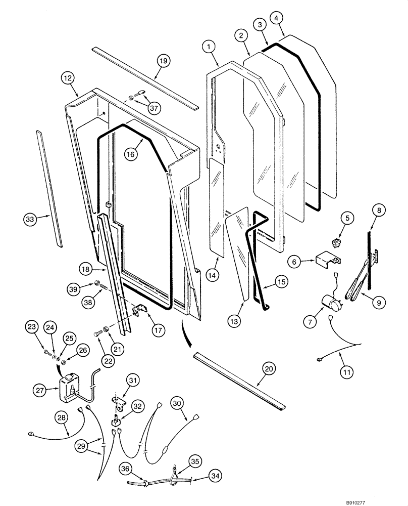 Схема запчастей Case 1840 - (09-33) - WINDSHIELD (EUROPE, - JAF0098065) (09) - CHASSIS/ATTACHMENTS