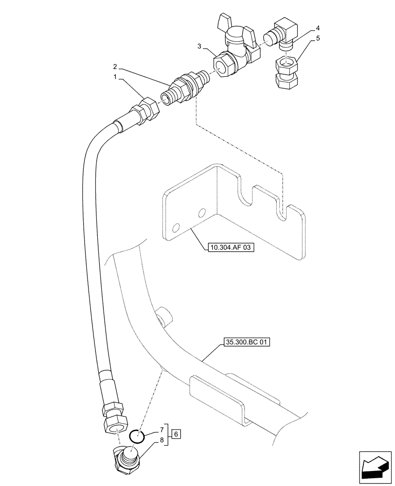 Схема запчастей Case CX500D RTC - (35.300.AD) - VAR - 488034 - HYDRAULIC OIL RESERVOIR, DRAIN LINE (35) - HYDRAULIC SYSTEMS