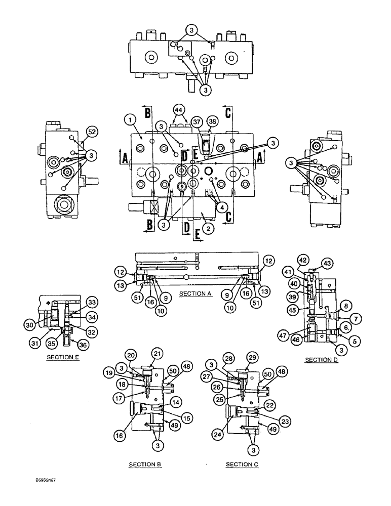 Схема запчастей Case 9060B - (8-174) - HYDRAULIC PUMP, REGULATOR COVER (08) - HYDRAULICS