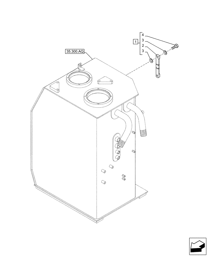 Схема запчастей Case CX500D RTC - (35.300.AF) - HYDRAULIC OIL RESERVOIR, LEVEL INDICATOR (35) - HYDRAULIC SYSTEMS