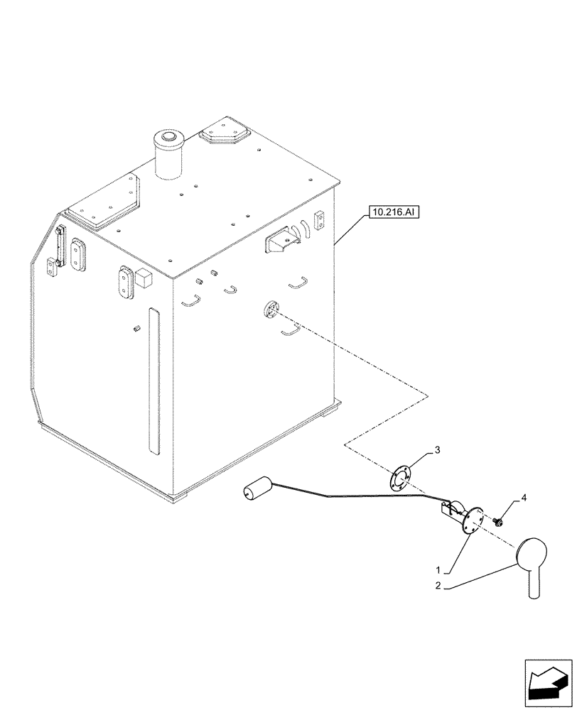 Схема запчастей Case CX490D RTC - (55.011.AC) - FUEL TANK, LEVEL, SENSOR (55) - ELECTRICAL SYSTEMS