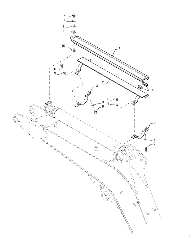 Схема запчастей Case CX36B - (35.737.AA[04]) - COVER ASSY, ARM, CYLINDER (84) - BOOMS, DIPPERS & BUCKETS