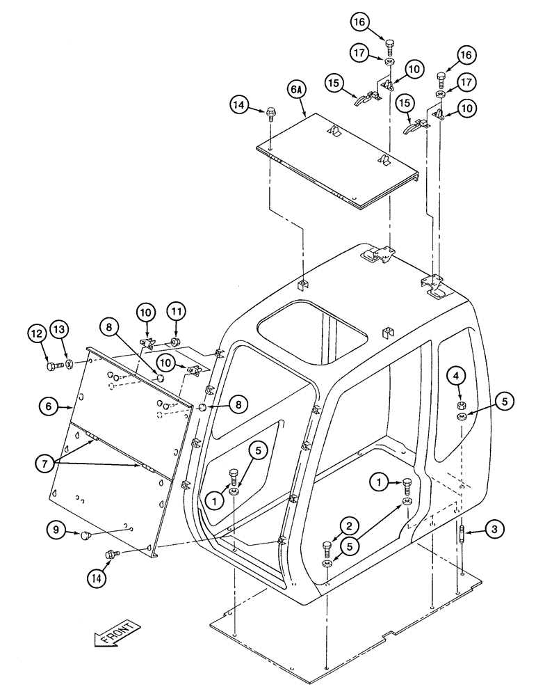 Схема запчастей Case 9050B - (9-060) - CAB VANDAL GUARDS (09) - CHASSIS