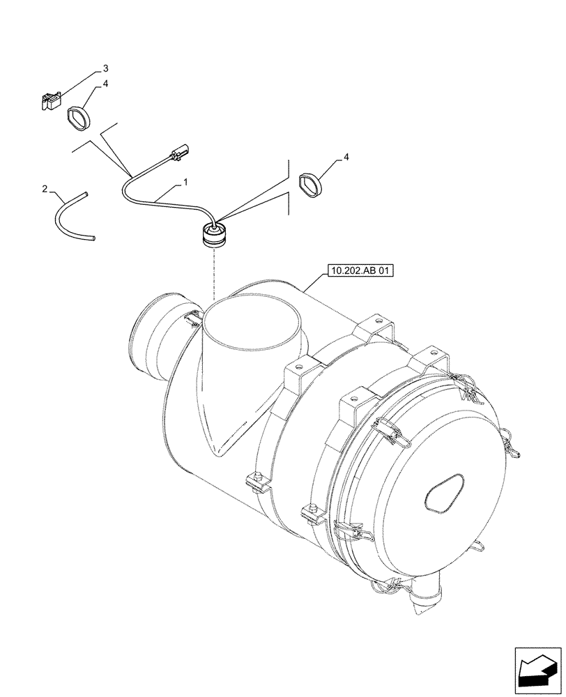 Схема запчастей Case CX490D RTC - (55.014.AC) - AIR CLEANER, VACUUM GAUGE (55) - ELECTRICAL SYSTEMS