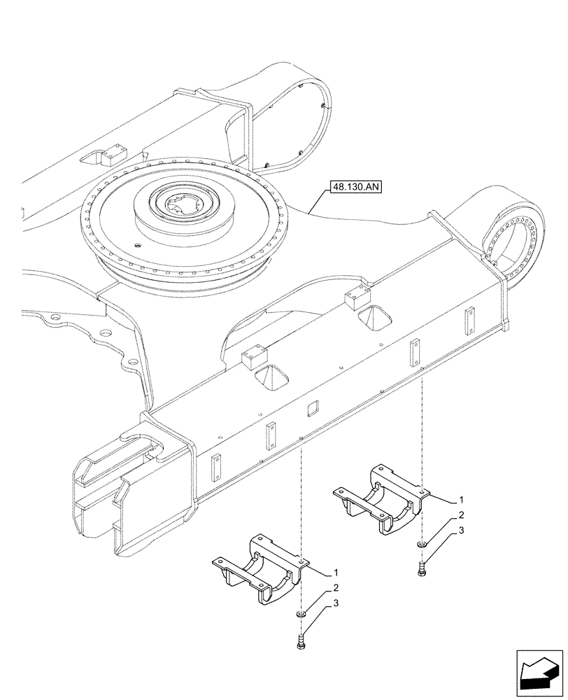 Схема запчастей Case CX500D RTC - (48.100.AF[01]) - VAR - 461542 - TRACK CHAIN, GUIDE, DOUBLE (48) - TRACKS & TRACK SUSPENSION