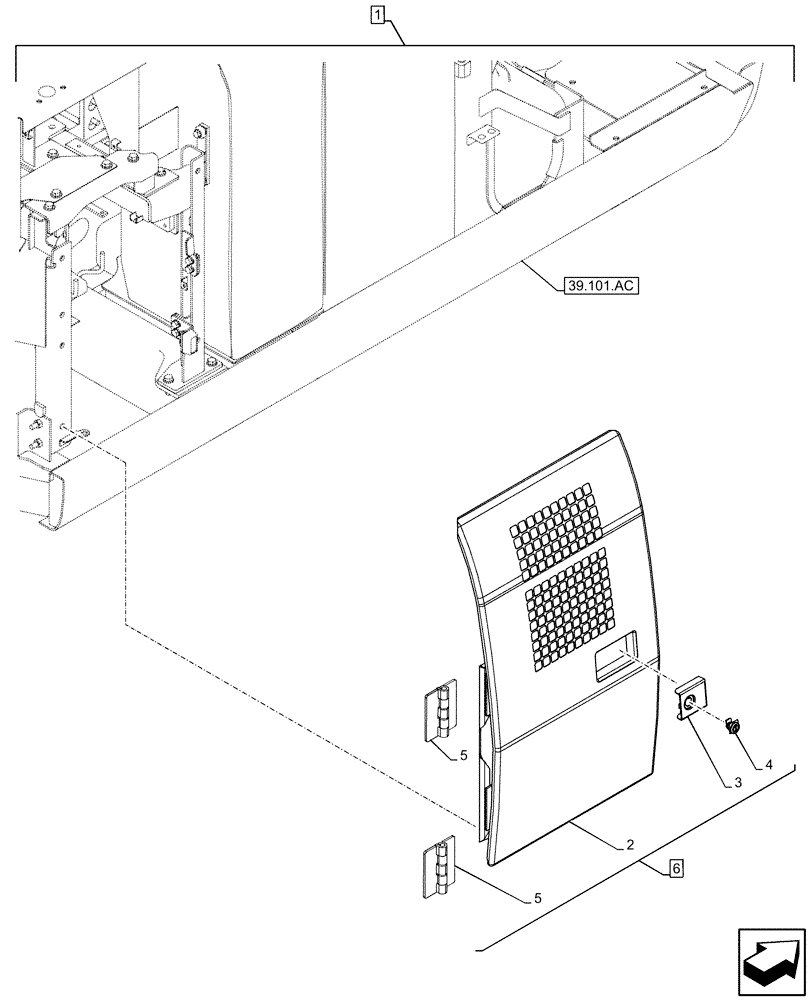 Схема запчастей Case CX160D LC - (88.100.90[15]) - DIA KIT, ENGINE, SIDE PANEL, DOOR, RH (88) - ACCESSORIES