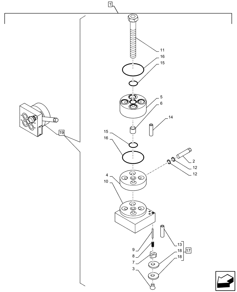 Схема запчастей Case CX130D - (88.100.35[197]) - DIA KIT, CONTROL PATTERN SELECTION, VALVE, SELECTOR, COMPONENTS (88) - ACCESSORIES