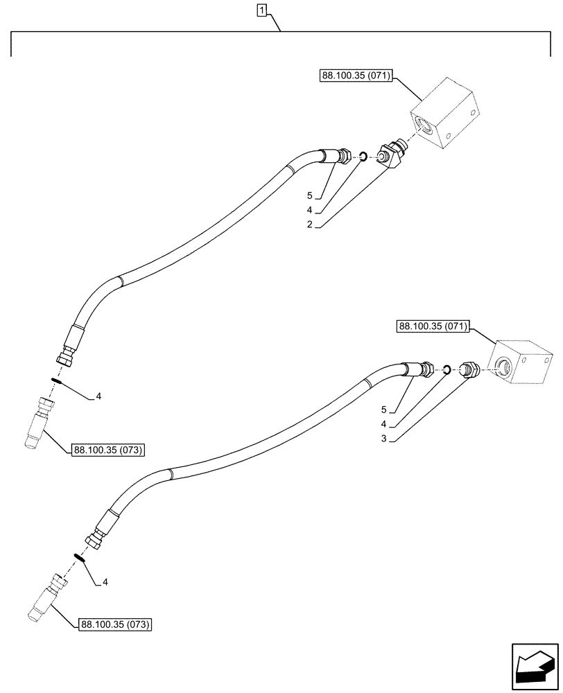 Схема запчастей Case CX130D - (88.100.35[072]) - DIA KIT, AUXILIARY CIRCUIT, SHEARS, W/ ELECTRICAL PROPORTIONAL CONTROL, BOOM, LINE (88) - ACCESSORIES