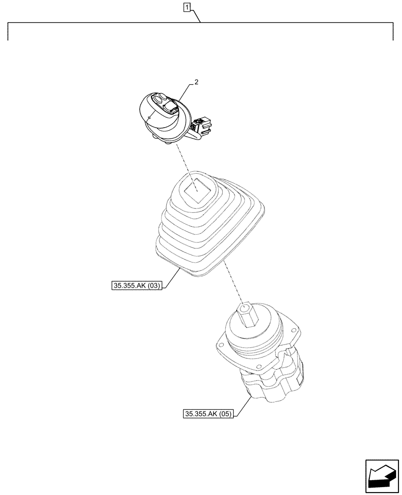 Схема запчастей Case CX130D - (88.100.35[038]) - DIA KIT, HAMMER CIRCUIT, W/ ELECTRICAL PROPORTIONAL CONTROL, JOYSTICK, RH (88) - ACCESSORIES