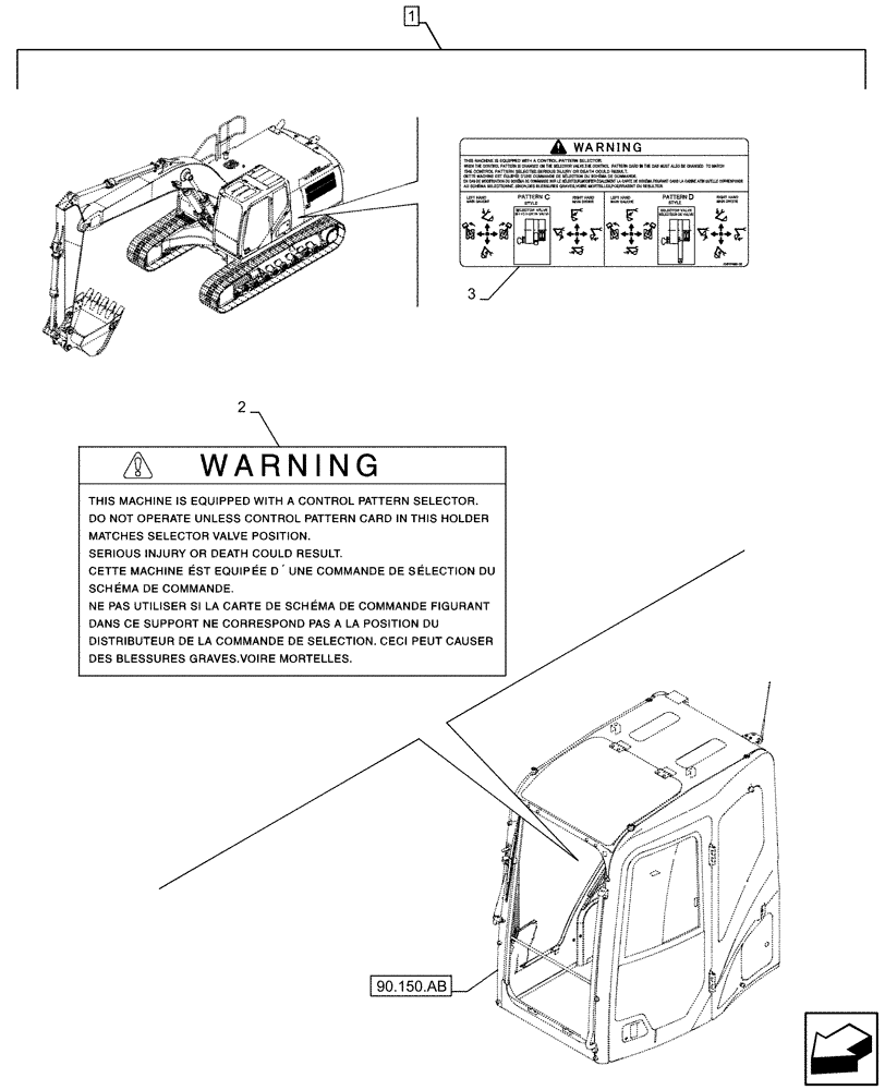 Схема запчастей Case CX160D LC - (88.100.35[200]) - DIA KIT, CONTROL PATTERN SELECTION, WARNING DECAL (88) - ACCESSORIES