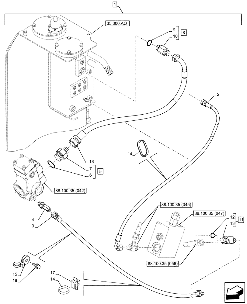 Схема запчастей Case CX130D - (88.100.35[046]) - DIA KIT, HAMMER CIRCUIT, HIGH FLOW, W/ ELECTRICAL PROPORTIONAL CONTROL, DIRECTIONAL CONTROL VALVE, LINE (88) - ACCESSORIES