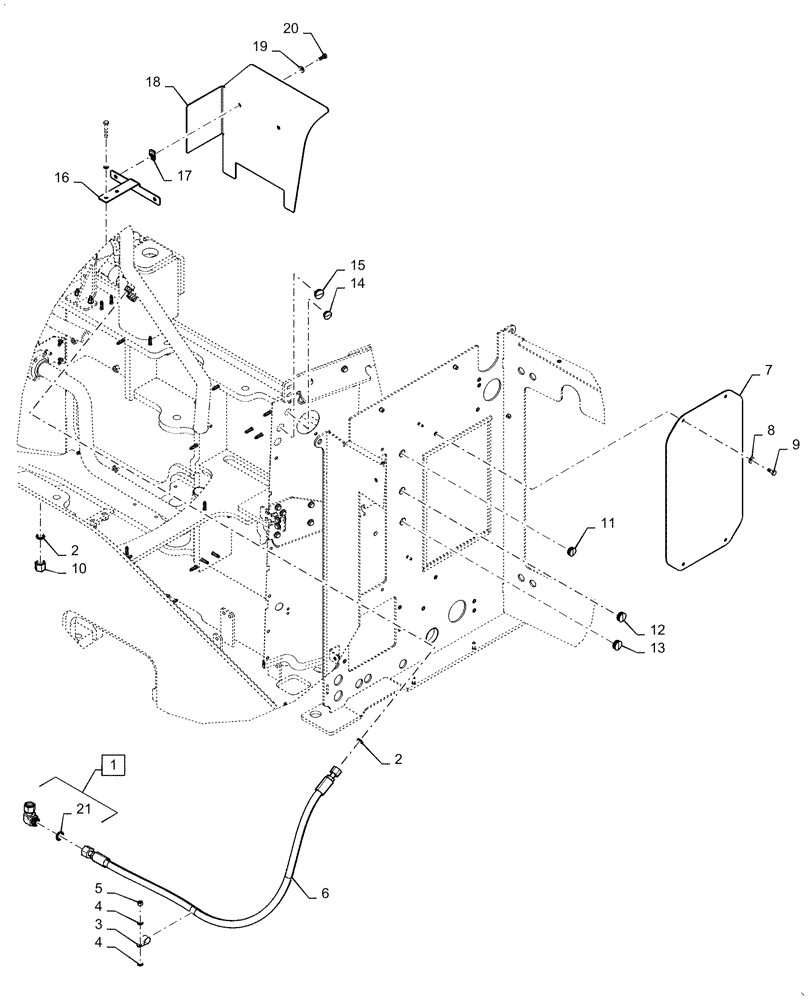 Схема запчастей Case 1021G - (35.733.010[08]) - VAR - 734045, 734046 - NO AXLE COOLER INSTALLATION (35) - HYDRAULIC SYSTEMS