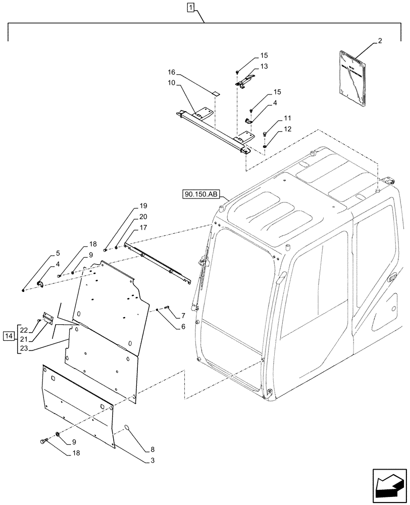 Схема запчастей Case CX500D RTC - (88.100.90[07]) - DIA KIT, CAB GUARD, ANTITHEFT (88) - ACCESSORIES