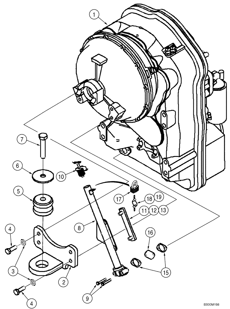 Схема запчастей Case 521D - (06-03) - TRANSMISSION FILL TUBE - GAUGE, SIGHT (06) - POWER TRAIN