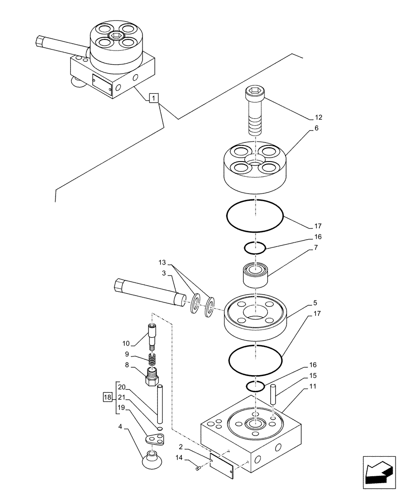 Схема запчастей Case CX500D RTC - (35.359.AW[02]) - VAR - 461558 - VALVE, SELECTOR, CONTROL PATTERN SELECTION, COMPONENTS (35) - HYDRAULIC SYSTEMS