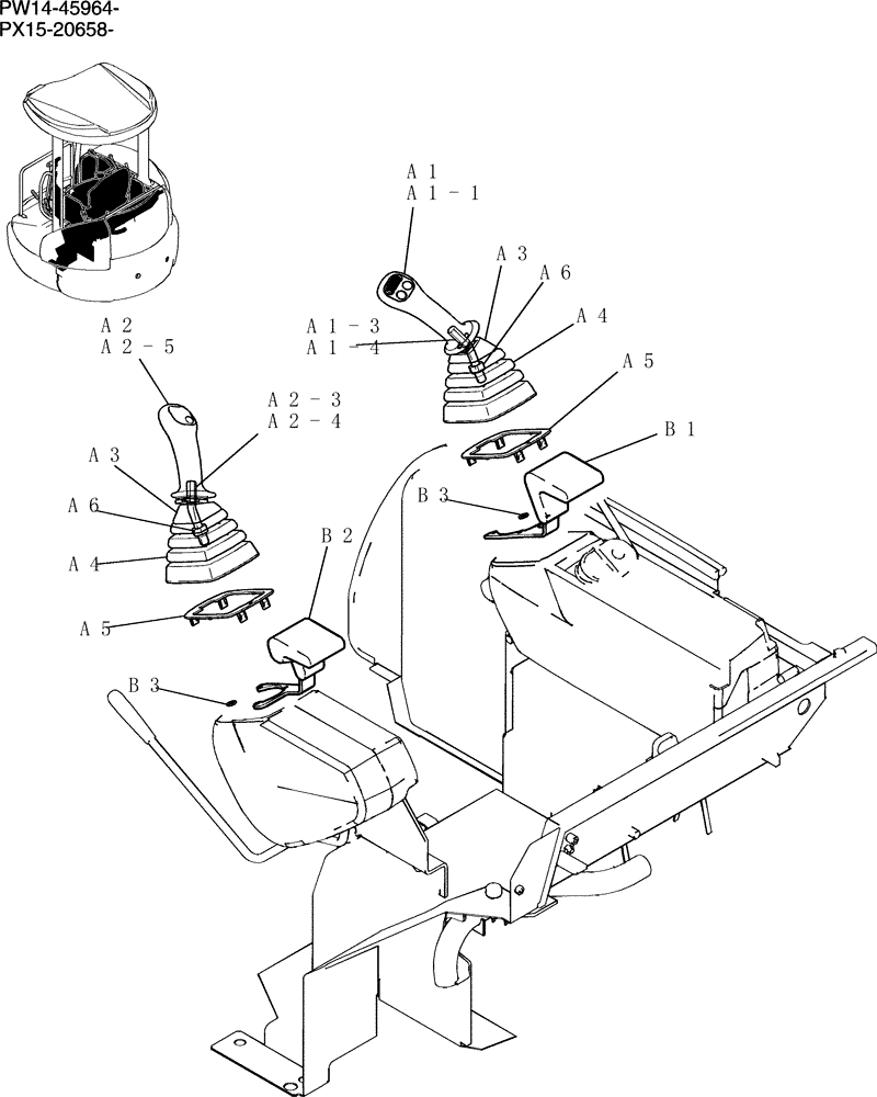 Схема запчастей Case CX31B - (124-17[1]) - GRIP ASSEMBLY (00) - GENERAL & PICTORIAL INDEX