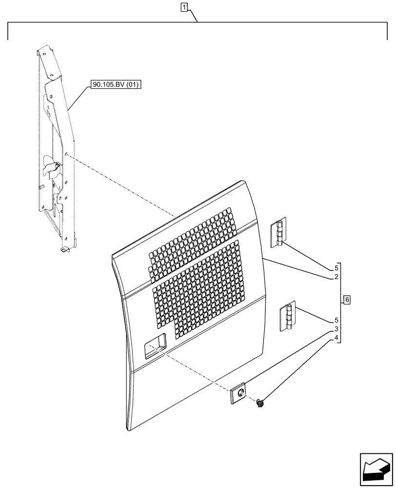 Схема запчастей Case CX130D - (88.100.90[14]) - DIA KIT, ENGINE, SIDE PANEL, DOOR, LH (88) - ACCESSORIES