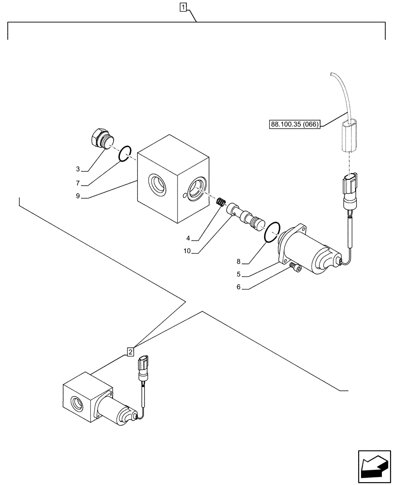 Схема запчастей Case CX130D LC - (88.100.35[065]) - DIA KIT, AUXILIARY CIRCUIT, SHEARS, W/ ELECTRICAL PROPORTIONAL CONTROL, SOLENOID VALVE, COMPONENTS (88) - ACCESSORIES