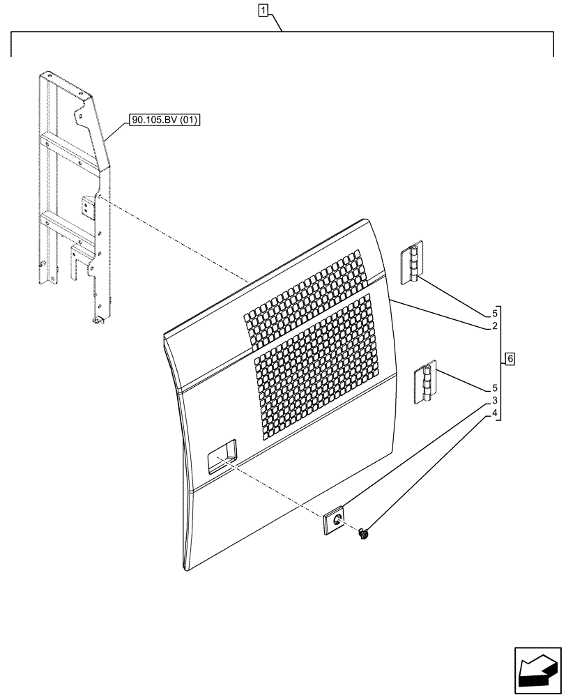 Схема запчастей Case CX160D LC - (88.100.90[14]) - DIA KIT, ENGINE, SIDE PANEL, DOOR, LH (88) - ACCESSORIES