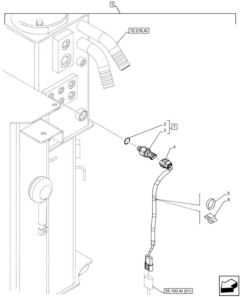 Схема запчастей Case CX130D - (88.100.35[036]) - DIA KIT, HAMMER CIRCUIT, W/ ELECTRICAL PROPORTIONAL CONTROL, PRESSURE SWITCH (88) - ACCESSORIES