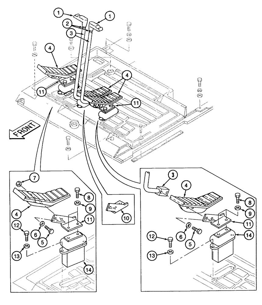 Схема запчастей Case 9040 - (6-10) - TRACK DRIVE CONTROLS (06) - POWER TRAIN