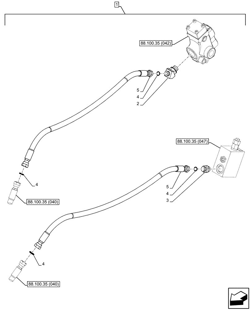 Схема запчастей Case CX130D LC - (88.100.35[041]) - DIA KIT, HAMMER CIRCUIT, HIGH FLOW, W/ ELECTRICAL PROPORTIONAL CONTROL, BOOM, LINE (88) - ACCESSORIES