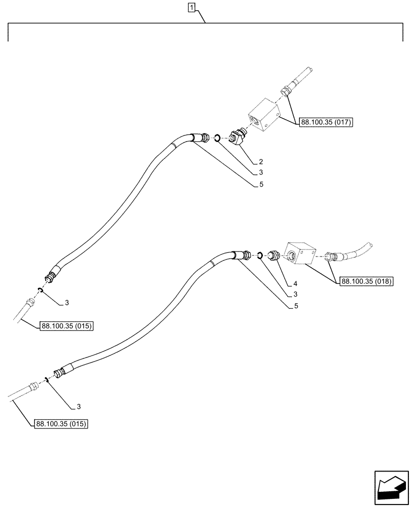 Схема запчастей Case CX130D - (88.100.35[016]) - DIA KIT, HAMMER CIRCUIT, W/ HYDRAULIC CONTROL, BOOM, LINE (88) - ACCESSORIES