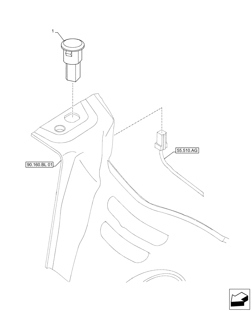 Схема запчастей Case CX490D RTC - (55.050.AP) - SUN LOAD, SENSOR (55) - ELECTRICAL SYSTEMS