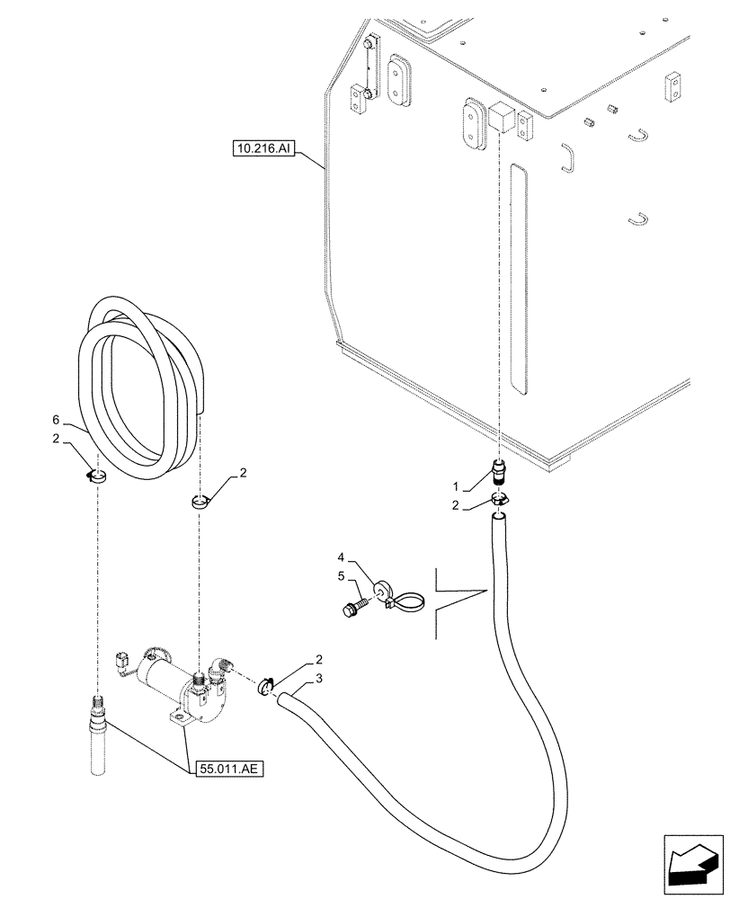 Схема запчастей Case CX490D RTC - (10.210.AF) - VAR - 481257 - FUEL TRANSFER PUMP, SUPPLY LINE (10) - ENGINE