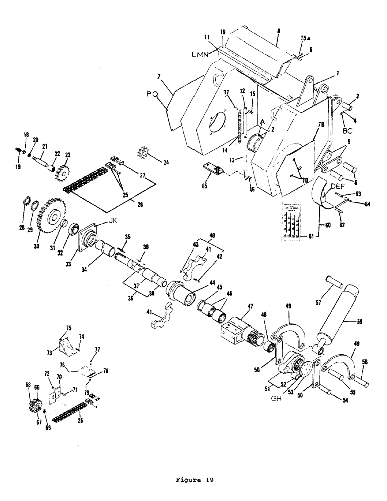 Схема запчастей Case L55 - (40) - T-70 TRENCHER DIGGING CHAIN DRIVE 