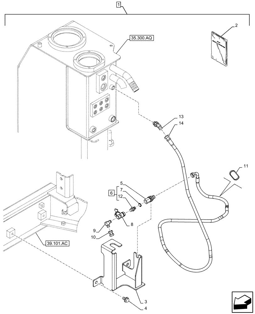 Схема запчастей Case CX160D LC - (88.100.10[01]) - DIA KIT, HYDRAULIC OIL, HYDRAULIC OIL RESERVOIR, DRAIN LINE (88) - ACCESSORIES