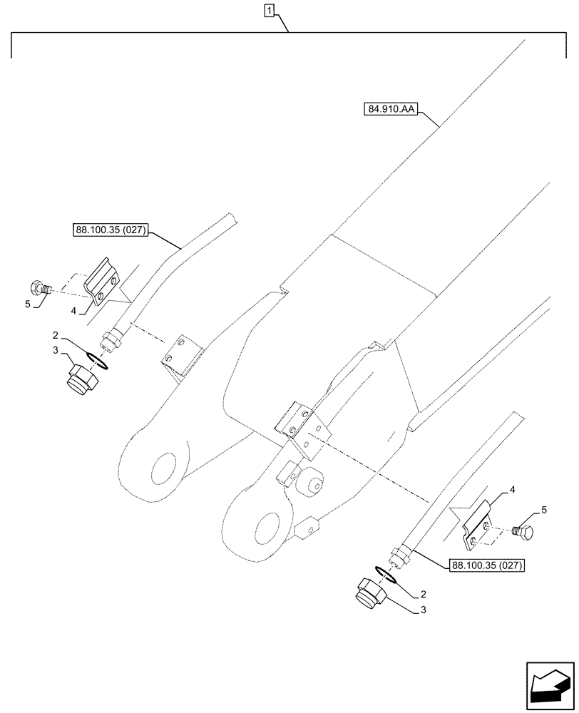 Схема запчастей Case CX130D - (88.100.35[039]) - DIA KIT, HAMMER CIRCUIT, W/ ELECTRICAL PROPORTIONAL CONTROL, BOOM, LINE, PLUG (88) - ACCESSORIES